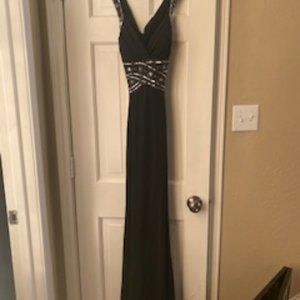 Long Black Beaded Dress